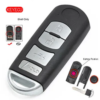 Keyecu Smart Remote príveskom, púzdro Náhradné 4 Tlačidlo pre Mazda 3 6 2014-2018 4 Tlačidlo SKE13D-01