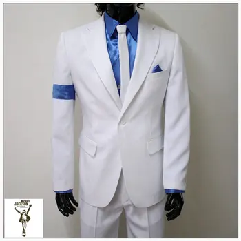 Klasické MJ Michael Jackson Hladké Trestného Klasický Biely Prúžok Chudá Strany Bežné Vyhovovali PLNEJ Oblečenie