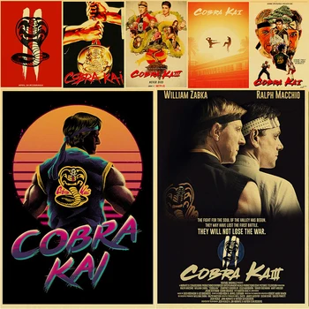 Klasický Kung-Fu Komédia Film Cobra Kai Retro Plagáty Kraft Papier Dekoratívne Maľby Domov Izba Dekor Nálepka Na Stenu