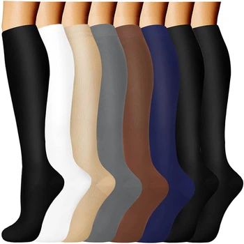 Kompresné Ponožky Čierne Muži Ženy Beží Ponožky Kŕčové Žily Kolená Vysokej Nohe Podporu Úsek Tlak Obehu Dlhá Pančucha