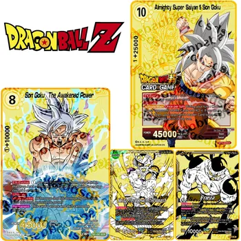 Kovové Karty Anime Dragon Ball Super Zlatá Karta GOKU Frieza Podpis Bitka Karty Americká Verzia Replika Pozlátené Herné Kolekcia