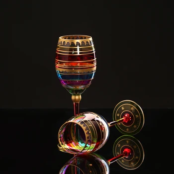 Kreatívne Farebné kresby Flauta Sklo pohár Kryštál pohár Šampanského Okuliare víno a Vodka svadobné Poháre Bar Hotel strany Drinkware