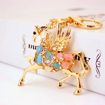Kuxi Ornament Tvorivé Kórejský Opal Zverokruhu Pegasus Tretie Oko Keychain Krúžok Na Auto Taška Pracky Prívesok 570
