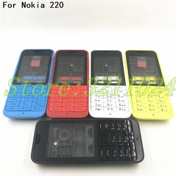 Kvalitné Nový Predný Stredný Rám Zadný kryt a Kryt Batérie Pre Nokia 220 Plný Bývanie Kryt Puzdro +anglická Klávesnica