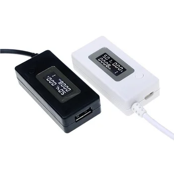 LCD Micro USB Nabíjačka Kapacita Batérie Napätie Prúd Tester Detektorov + Zaťaženia Odpor 2A/1A s vypínačom