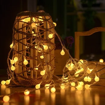 LED Reťazec Svetlá Loptu Víla String Vonkajšie EU/US Plug String Svetlá na Vianočné Dovolenku Garland Svadobné Party Dekorácie Svetlá