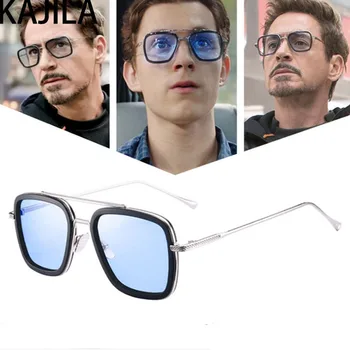 Lentes Tony Stark slnečné Okuliare Mužov 2021 Dizajnér Značky Retro Námestie Iron Man Slnečné Okuliare Pre Ženy Steampunk Slnečné okuliare UV400