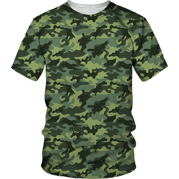 Letné Bežné Kamufláž T-shirt pánske Rýchle Suché Tees Camo Vonkajšie Športové Krátke Sleeve T-shirts Muž Top