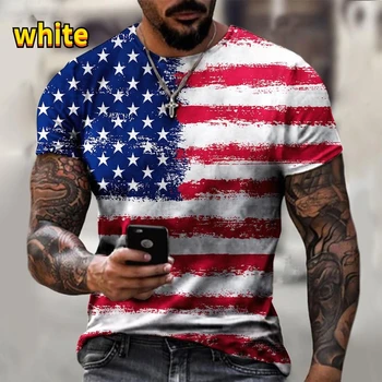 Letné Módy 3D Tlač Prostredie Tričko Európe a Amerike Vlajka Muž T-Letné Tričko Krátky Rukáv Priedušná Mužov Oblečenie, Topy Tees