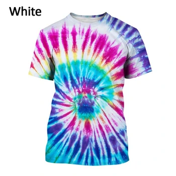 Letné pánske T-Shirts 3D Tlač pánske Tričká Unisex Móda Kolo Krku Farebné tie Dye pánske T-Shirts Nové