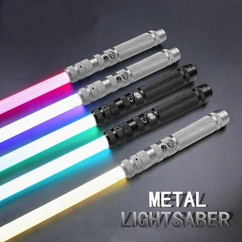 Lightsaber Kov Rukoväť Led Blikajúce Stick Biť Zvukový Efekt Hliníkovej Zliatiny Grip RGB Farebné Osvetlenie Laserový Meč Hračky, Darčeky