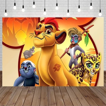Lion King Narodeninovej Party Pozadí voľne Žijúcich Zvierat Lev Baby Sprcha Pozadí Vinyl Šťastný 1. Narodeniny Lev Stráže Pozadia