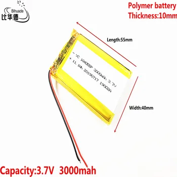 Liter energie batérie Dobré Qulity 3,7 V,3000mAH 104055 Polymer lithium ion / Li-ion batéria pre tablet pc BANKA,GPS,mp3,mp4
