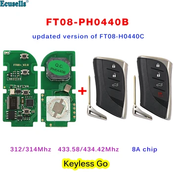 Lonsdor Smart Key FT08 PH0440B Verziu Aktualizácie FT08-H0440C 312/314Mhz/433.58/434.42 Prepínateľné 8A Čip Pre Lexus ES300h ES350