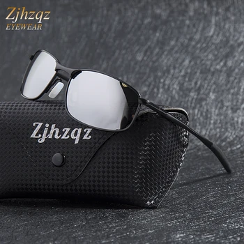 Luxusné HD Polarizované slnečné Okuliare pre Mens Black Metal Frame Jazdy Pilot, slnečné Okuliare Okuliare Muž Strieborné Zrkadlové gafas de sol