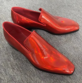 Luxusné Loafer Topánky Muž Namieril Prst Pošmyknúť Na Ploché Topánky Muži Fashion Party Topánky