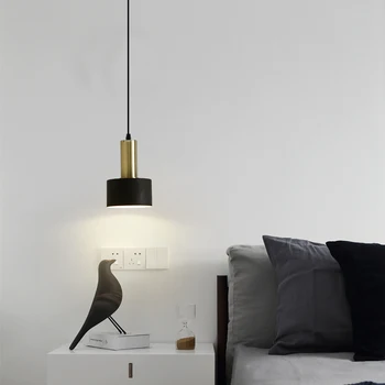 Luxusné mosadz prívesok lights designer minimalistický barovým pultom malý prívesok lampa jedáleň, spálňa posteli visí lampa E27
