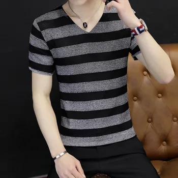 M-kórejská verzia trend oshort-rukávy košele t-shirtt-shirt Qiuyi nové kórejská verzia trend mužov