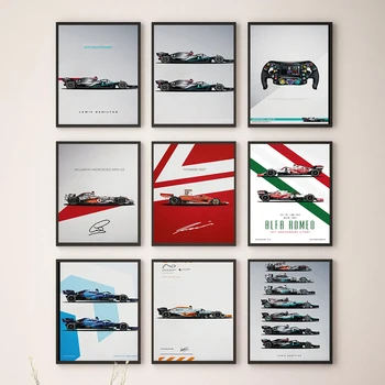 Majstrovstiev Sveta Automobilov F1 Racing Classic Obrázok Plagátu Na Stenu Módy Tlače Moderné Plátno Na Maľovanie Nordic Domov Obývacej Miestnosti Dekorácie