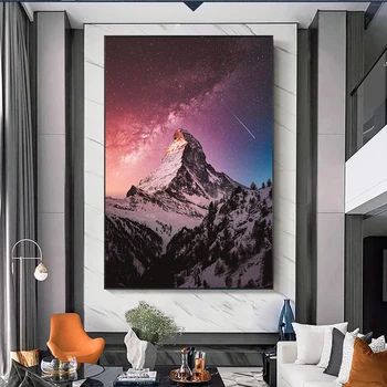 Matterhorn Alpy Plátne Obrazy Star River Landscape Plagáty a Tlačí na Steny Umenie Fotografie pre Obývacia Izba Dekorácie Cuadros