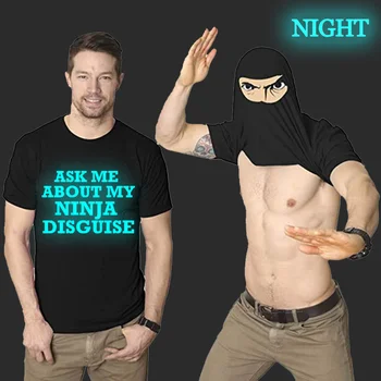 Mens Spýtať sa Ma na Ninja Zamaskovať Flip T Shirt Vtipné Kostýmy svetelné Grafické Mužov Novinka T-Shirt pre Humor Darček Ženy Top Čaj