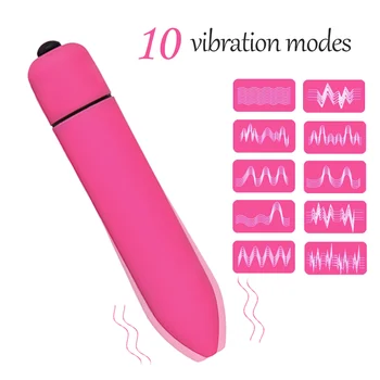 Mini Bullet Vibrátor 10 Frekvencia Výkonný Stimulátor Klitorisu Vaginálne Masáž Masturbator Sexuálne Hračky Pre Ženy, Dospelí 18