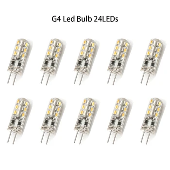Mini G4 LED Lampa 2W 24leds 12V/AC220V SMD 3014 Silikónové Led Žiarovka 360 Lúč Uhol Nahradiť Pozornosti Luster Svetlo Halogénové 10pcs