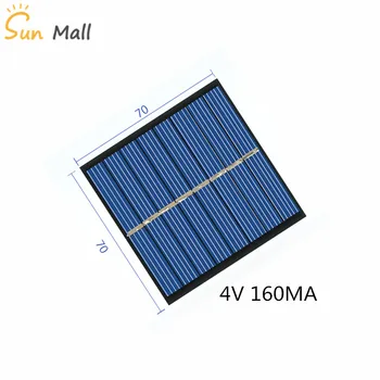 Mini Poly Solárny Panel 4V 160MA pre Nabíjanie 2.4 V Batériou HOBBY Ručné Veda Experiment 70*70 MM