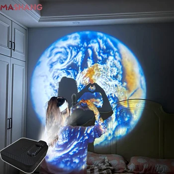 Mini Zeme Mesiac Projekčnej Lampy Galaxy Selfie Pozadí Projektora na Stenu Svetla so Svetlom Listy Izba Fotografie Príslušenstvo