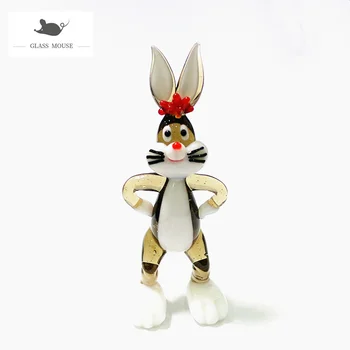 Miniatúrne Sklenené Králik Figúrky Remesiel Ozdoby Japonskom Štýle Roztomilý Živé Cartoon Zvierat Dovolenku Strany Darčeky Pre Dieťa Izba Dekor