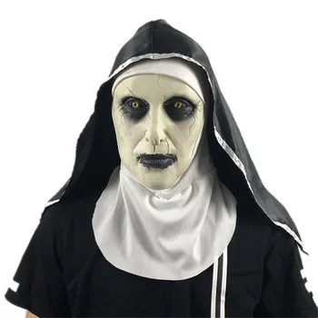 Mníška Latexová Maska S Šatku Kríž Teroru Pleťové Masky Strašidelné Cosplay Thriller Antifaz Para Fiesta Horor Mascara Kríž