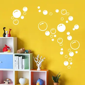Moderné Kruhu Bublina Vzor Kúpeľňa Produkty Stenu, nálepky Domova Nepremokavé tapety Modrá Freen Orange White 21*42CM