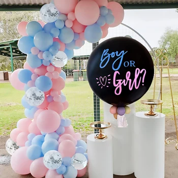 Modrá Ružová Macaron Latexový Balón Garland Arch Chlapec alebo Dievča, Pohlavie Odhaliť Balón Globos Maminku, Aby Sa Dieťa Sprcha Party Decor