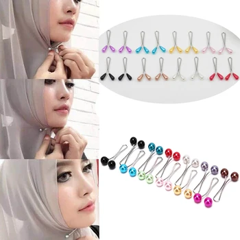 Multicolor Pearl Hidžáb Šatku Kolíky Moslimských Žien Šatku Klipy arabčina Šatku Pin Up Islamskej Šatku, Šál Príslušenstvo 12pcs/Set