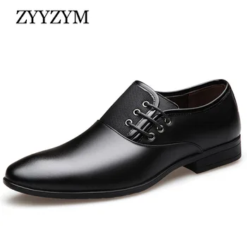 Móda Mužov Formálne Topánky Veľkosť 38-47 Čierna Hnedá Klasické Bod Prst Mužov Šaty Business Strany Topánky