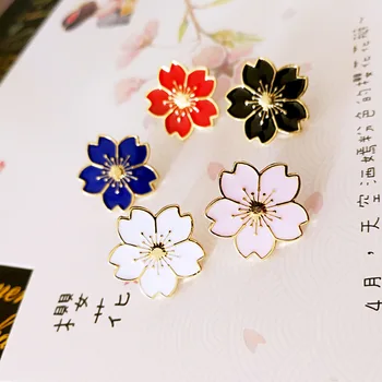 Móda roztomilý odkvapkávanie oleja cartoon brošňa Japonský college girl malé cherry blossom pin jednotné odznak golier pin lady corsage