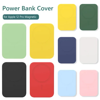 Nabíjačka Pevné Prípade Farebné Mäkké Silikónové Power Bank Kryt pre iPhone 12 Pro Magnetické Bezdrôtovú Nabíjačku Batérie Ochranné puzdro