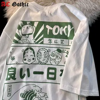 Nadrozmerné T Shirt dámske tričko Gotický Y2k Lolita Graphic Tee Košele Lete Harajuku Vintage Hip Hop Streetwear Šaty, Topy