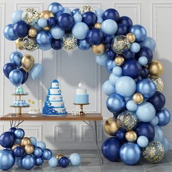 Navy Blue A Gold Balón Arch Súprava Pre Baby Sprcha Chlapec Narodeniny Balón Party Dekorácie Dodávky Ballon Anniversaire