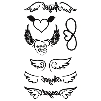 Nepremokavé dočasné tetovanie nálepky anjel krídla lásky sexy flash vzor falošné tetovanie žena muž falošné tetovanie umenie