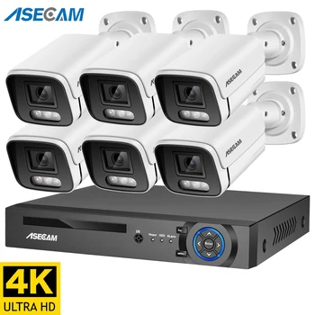 Nové 4K 8MP kamerovým Systémom H. 265 POE NVR Súprava Vonkajšia Nepremokavá CCTV Kamery, Audio a Video Záznam Nastaviť
