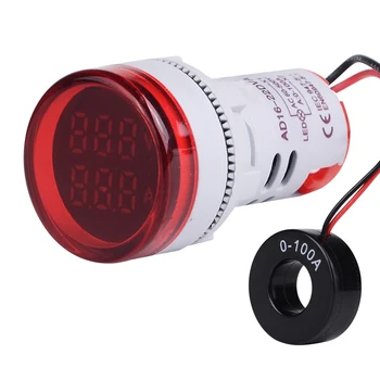 Nové Kolo LED Duálne Zobrazovanie AC Amp Volt Ampermeter Voltmeter Digitálny Napätia, Prúdu Ampér Meter Indikátor 60-500V 220V 100A