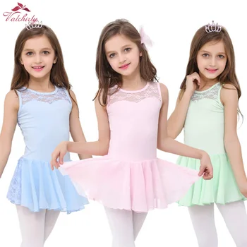 Nový Bez Rukávov Dievčatá Baletné Šaty Flower Čipky Balerína Dancewear Batoľa Detský Tanečný Kostým