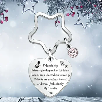 Nový Najlepší Priateľ Keychain Prívesok Srdce Sestry Priateľstvo kľúčenky Keyrings Ženy, Mladiství Narodeninám Darčeky pre BFF Šperky
