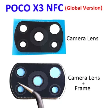 Nový Zadný Zadný Fotoaparát Sklo Objektívu Pre Xiao Mi POCO X3 NFC Globálna Verzia Kamery Sklo Objektívu Rám S Samolepiace Nálepky