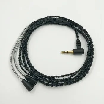 Náhradné Audio Kábel pre Sennheiser IE8 IE80 IE8i Slúchadlá Upgrade Kábel Strieborné Pozlátené Kábel Drôt Black 23 AugT0