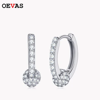 OEVAS 100% 925 Sterling Silver o 0,76 ct Moissanite Hoop Náušnice Pre Ženy, Luxusné Diamantové Náušnice Šumivé Jemné Šperky Darček