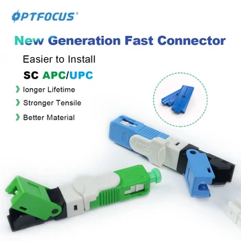 OPTFOCUS 50 KS Súpravy Jednotný Režim Optickej Fibra Connecter Pre Optický Kábel SC APC UPC Fiber Fast Konektor Rýchle Konektory