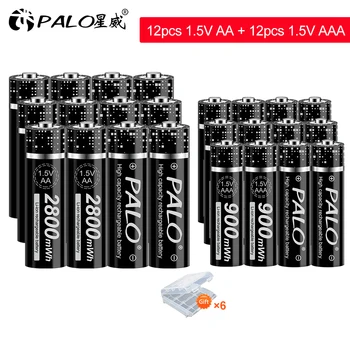 PALO AA+AAA 1,5 V AA Lítium-iónová Nabíjateľná Batéria+1,5 V AAA Li-ion Nabíjacie Batérie 1,5 V Li-ion akumulátor, Nabíjačka