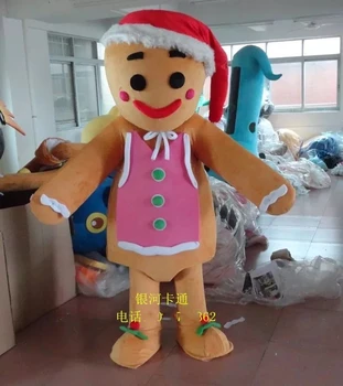 Perník Muž Maskot Kostým Charakter Maškarný Vianočné Carvinal Cartoon Dospelých Veľkosť Maskot
